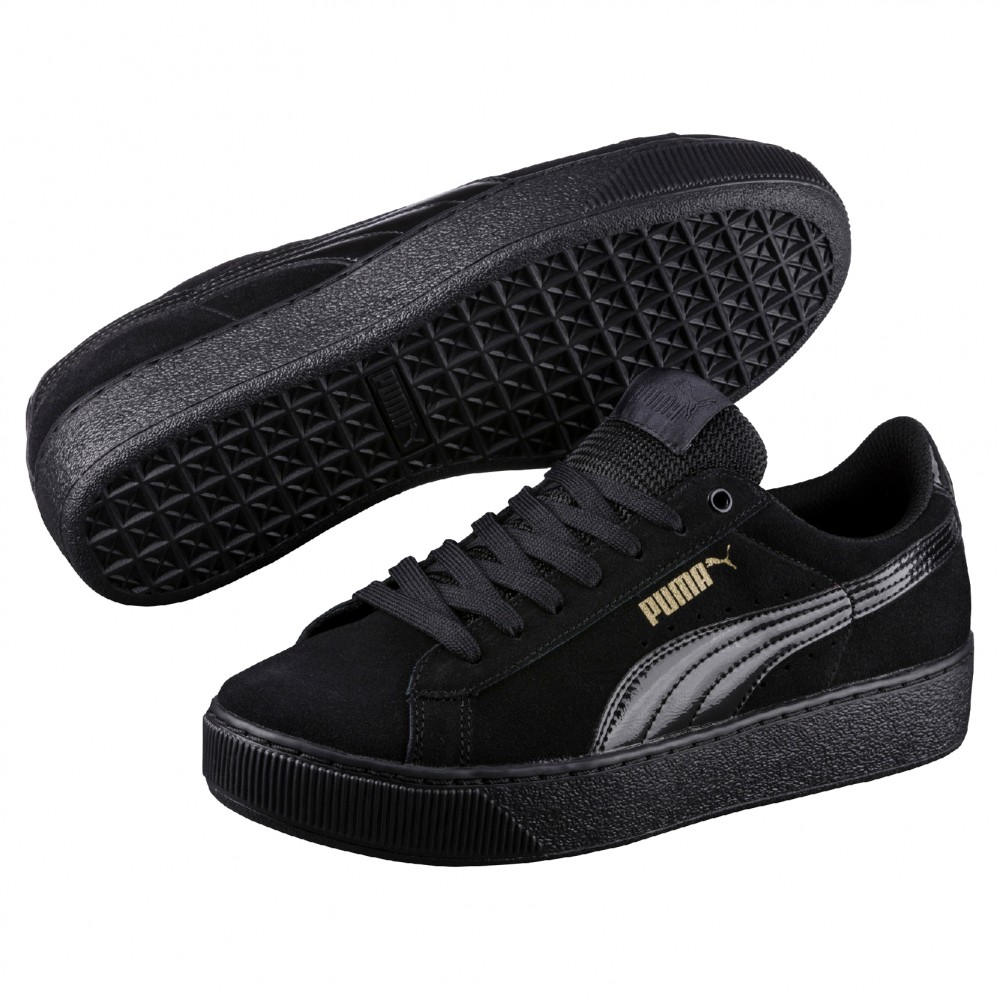 puma suede platform bambino nere