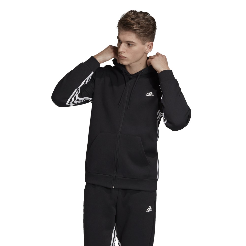 felpa adidas nera uomo zip